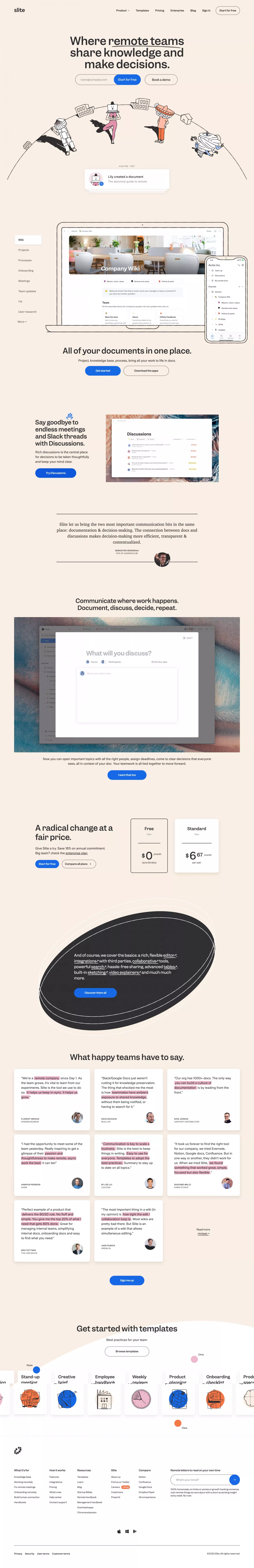 Slite - The workspace for remote teams on Land-book - get inspired by  landings design and more