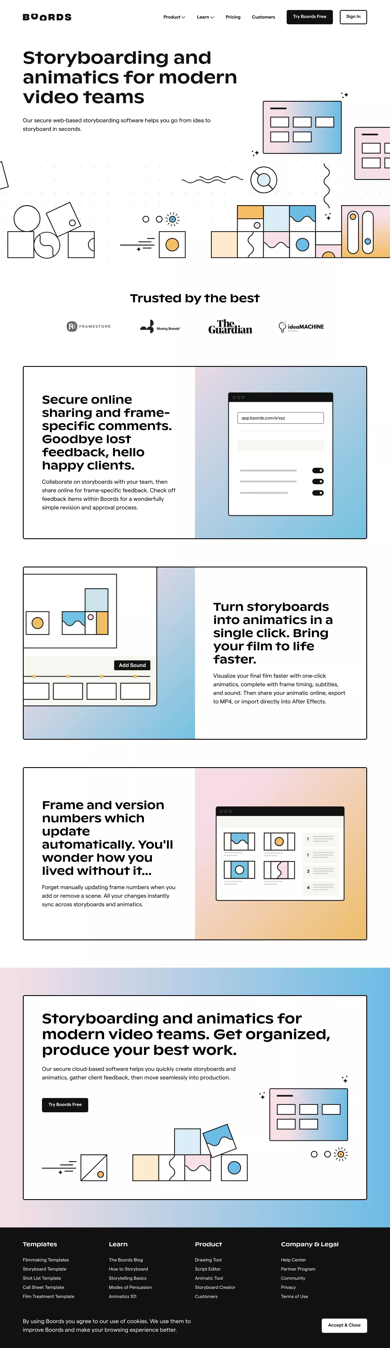 Free Online Storyboard Creator | Boords on Land-book - get inspired by  landings design and more