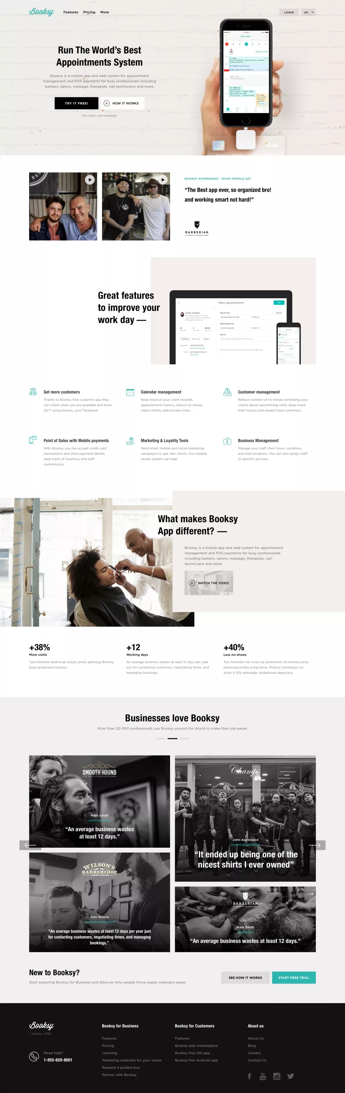 Booksy | the best 2 app scheduling system on Land-book - get inspired by  landings design and more