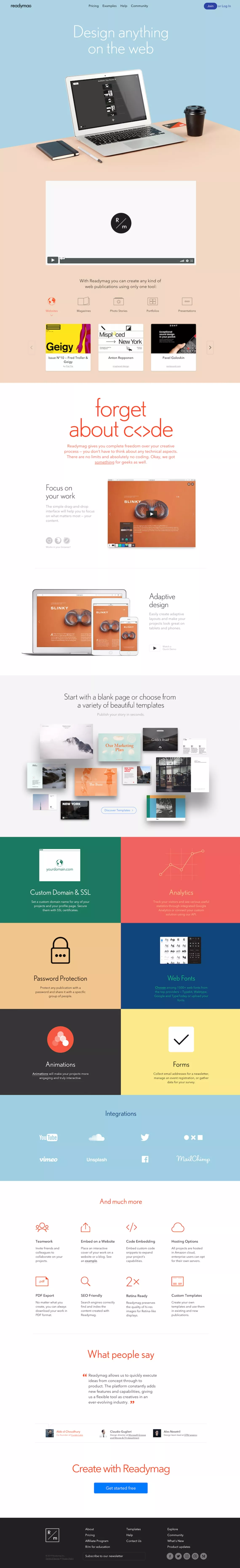 Readymag — Design anything on the web on Land-book - get inspired by  landings design and more